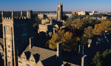aerial view of the Duke chapel