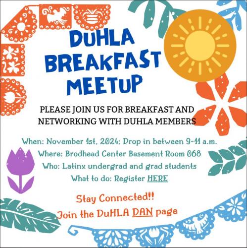 DUHLA Breakfast Meetup, Duke, Hispanic Heritage Month, Duke Alumni, Duke Hispanic Students