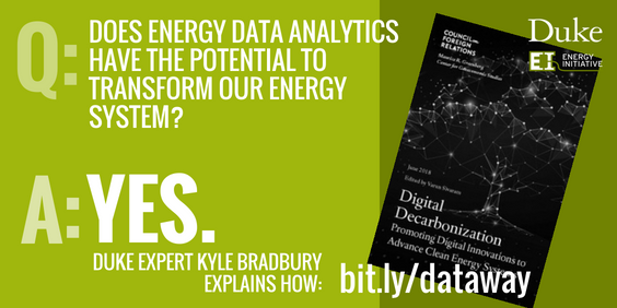 Q: Does energy data analytics have the potential to transform our energy system? A: Yes. Duke expert Kyle Bradbury explains how: http://bit.ly/dataway