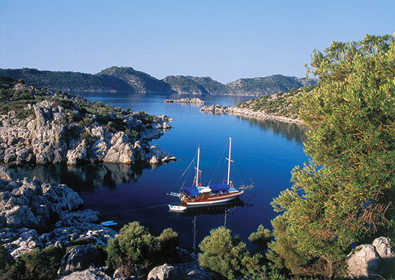 Boat on a canal in Turkey