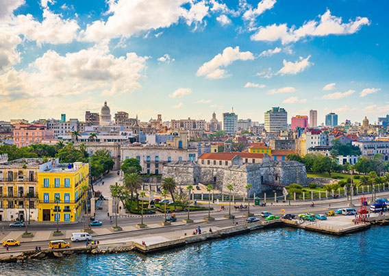 Havana city buildings near waterway