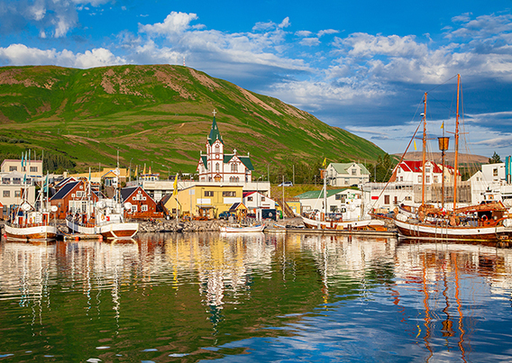 Husavik boats in harbor