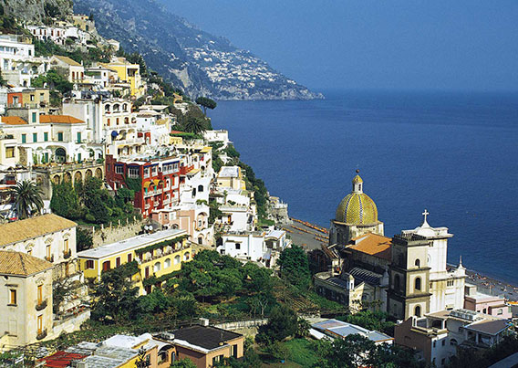 Port in Italy Hillside houses